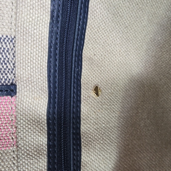 Kate Spade Striped Canvas Leather Tote Shoulder Bag - Picture 13 of 13